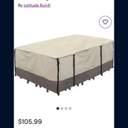 Heavy Duty 600D Patio Table Cover Waterproof Rectangle Patio Furniture Cover Outdoor Dining Table Chair Set Cover