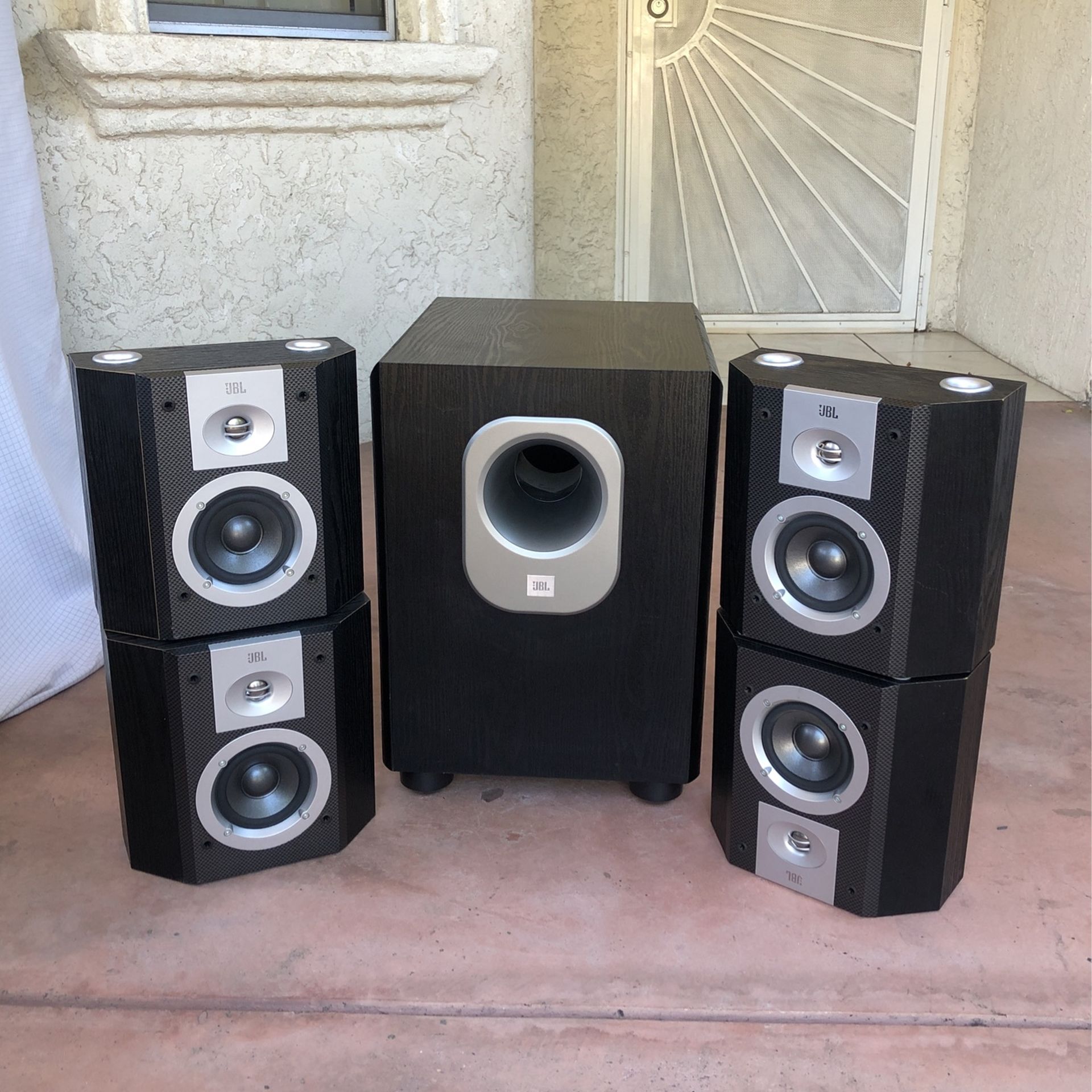 Jbl Balboa Subwoofer & 4 Bookshelf Speakers.