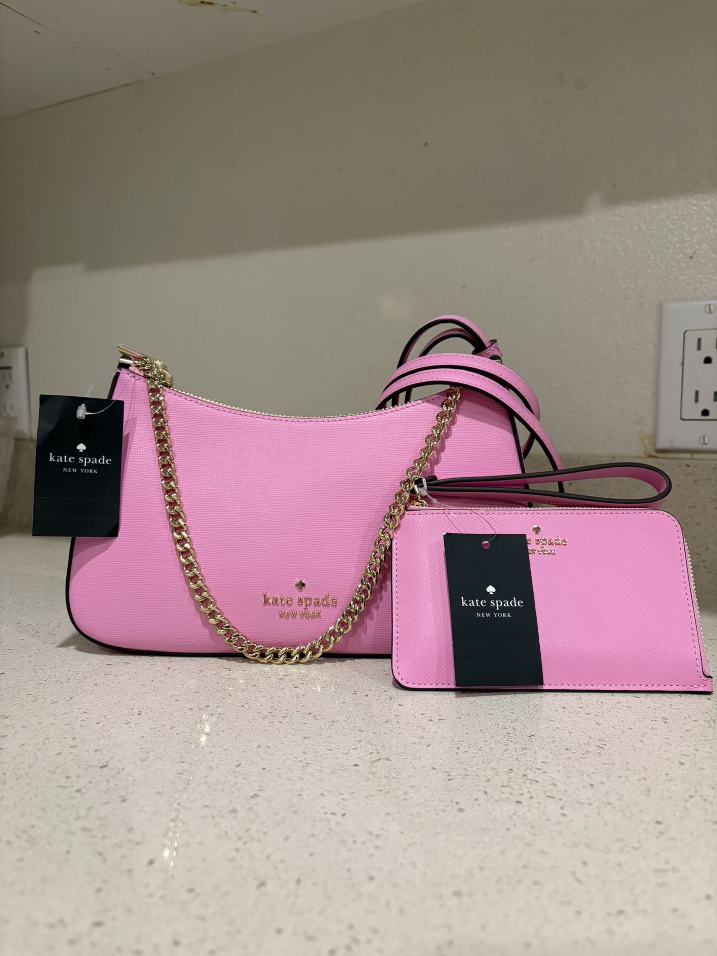 Kate Spade New York Saffiano Leather Shoulder & Wristlet