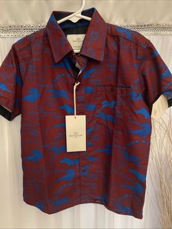 Craft + Flow Boys Dinosaur Button-Down Shirt