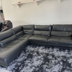 Leather Sectional Sofa Couch Sala 