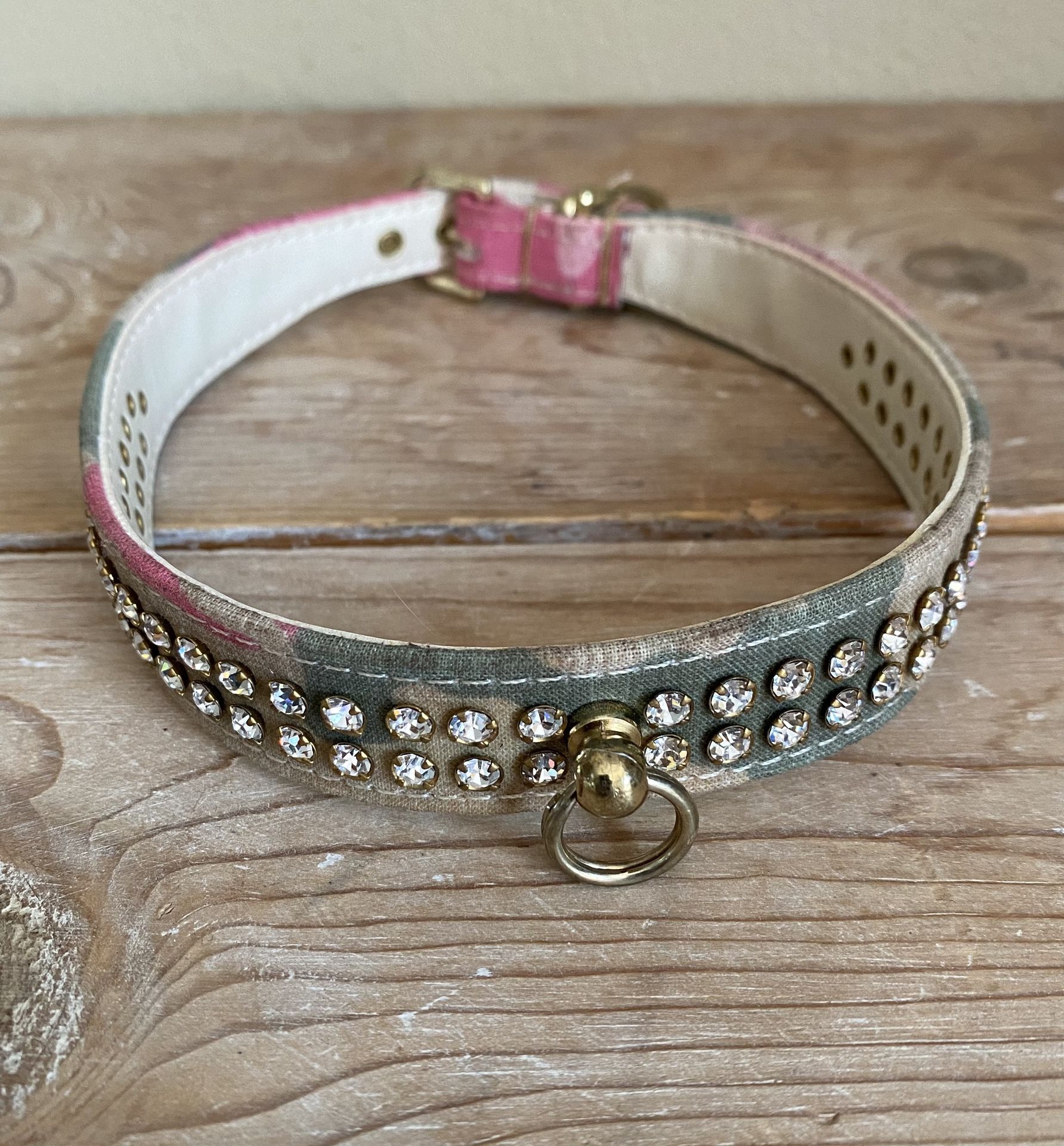 MIRAGE Pink Camo Rhinestone Bling Studded Dog Pet Collar 14 18 20 USA