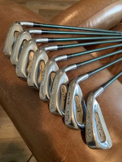 Ram FX2 Forged Irons, 3-PW, Aldila Green Reg Flex Graphite, Ram Original Grips.  Hard To Find. 
