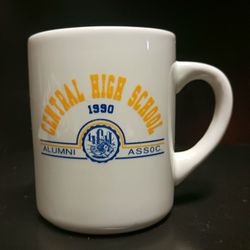 Vintage Vntg 1990 Central High School Alumni Association Coffee Tea Mug Glass Cup