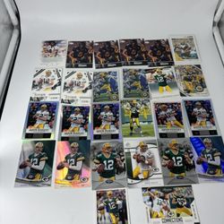 Aaron Rodgers Green Bay Packers Mixed Lot Of 26 Football Cards