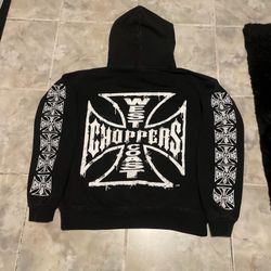 Vintage West Coast Choppers Jessie Who Hoodie Black OG Iron Cross SZ M