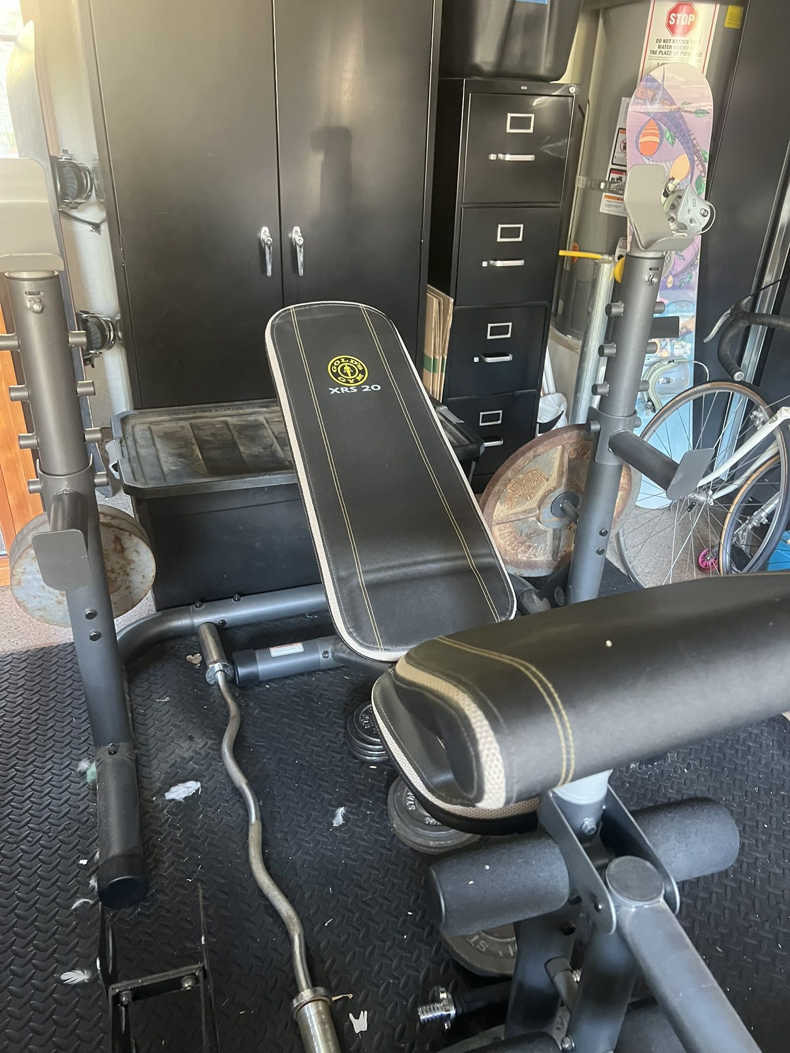 Golds Gym Bench Olympic Weights And Bar