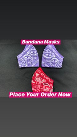 New Handmade Women’s Bandana Face Masks Triple Fabric