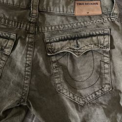 Olive Green True Religion Jeans, Size 32