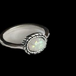 ETHIOPIAN OPAL TITANIUM FOREVER WEAR SILVER NEW SIZE 8 ELEVATE YOUR STYLE RING