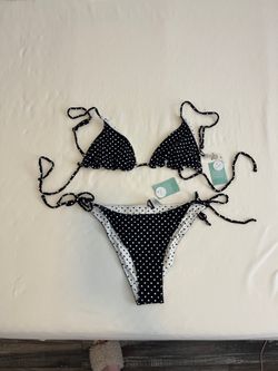 FULL TILT Dotty Reversible Triangle Bikini Top and Bikini Bottom