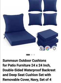Outdoor Cushion Set in Navy (4) NEW