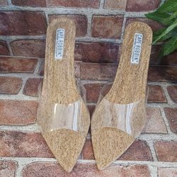 Clear Cork Heels 