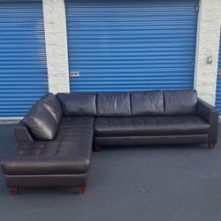 Sectional Italian Milano Leather Couch