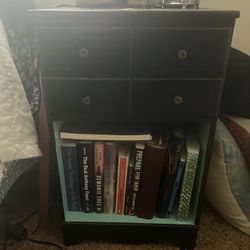 Black And Teal Nightstand 