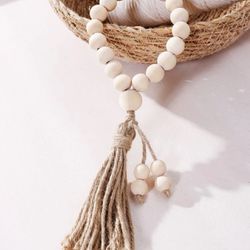 Wooden Beads Garland With Tassel