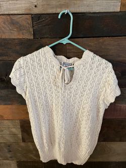 Cream Dressy/Casual Sweater Blouse