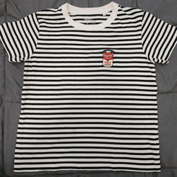 Striped Embroidered Campbell Soup Women's Tee (Size Small)
