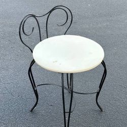 Vintage Mid Century Metal Vanity Stool Chair