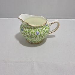 Vintage Old Royal Sampson Smith Bone China Creamer Ivy Blue Flowers (CU)