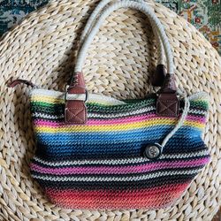 The Sak Multi Color Crochet Hand bag Purse
