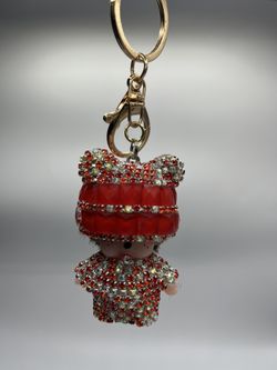 Full diamond labubu Keychain(red)