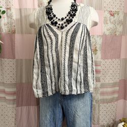 Free People FP One embroidered cotton blend top