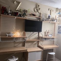 Shelf Wall Organization  And Deck With Every Thing Except the Lego toys and Tv 