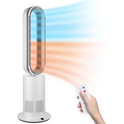 34 Inch Bladeless Tower Fan with Remove, Heater and Fan Combo for Indoor Use, Cooling Oscillating F