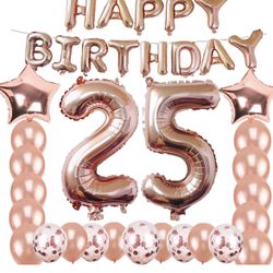 Rose Gold 25th Birthday balloon  Decoration