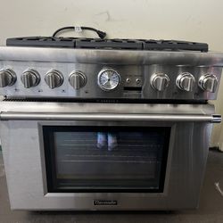 Thermador 36” Wide Stainless Steel All Gas Range Stove 