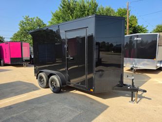 2027 New 6x12 TA Screwless Enclosed Trailer | Blackout | Spoiler Package | .08 polycor | 7' interior height | dexter axles | 1190 (BLACK)