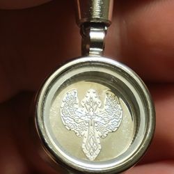 .8" Cross Pendant Solid .999 Fine Silver 