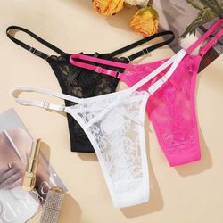 3 pack Sexy Women Lace Thong G-string Panties Lingerie Underwear Crotchles T-back