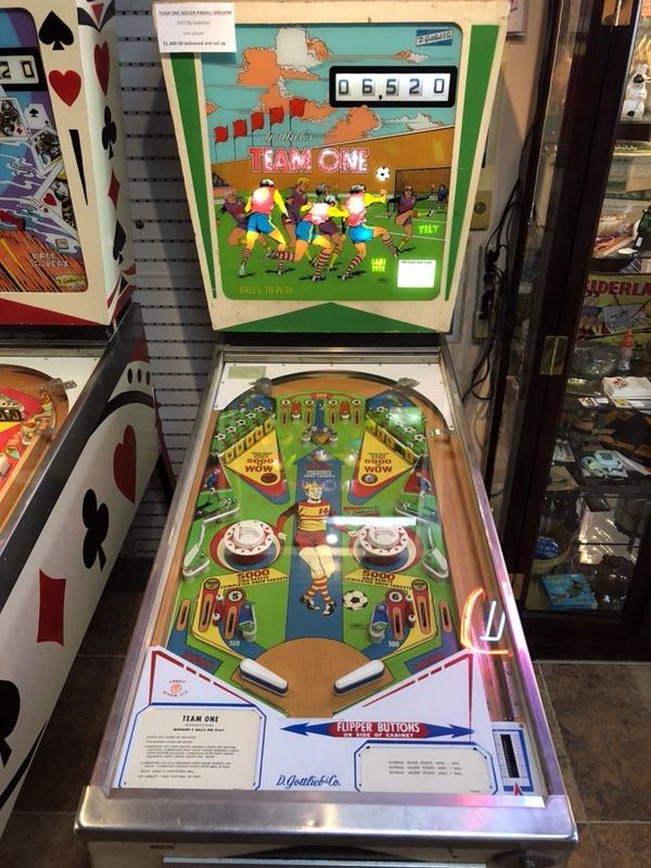 1977 Team One Soccer Pinball Machine by Gottlieb