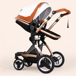 Leather Stroller Tan And Peanut Butter