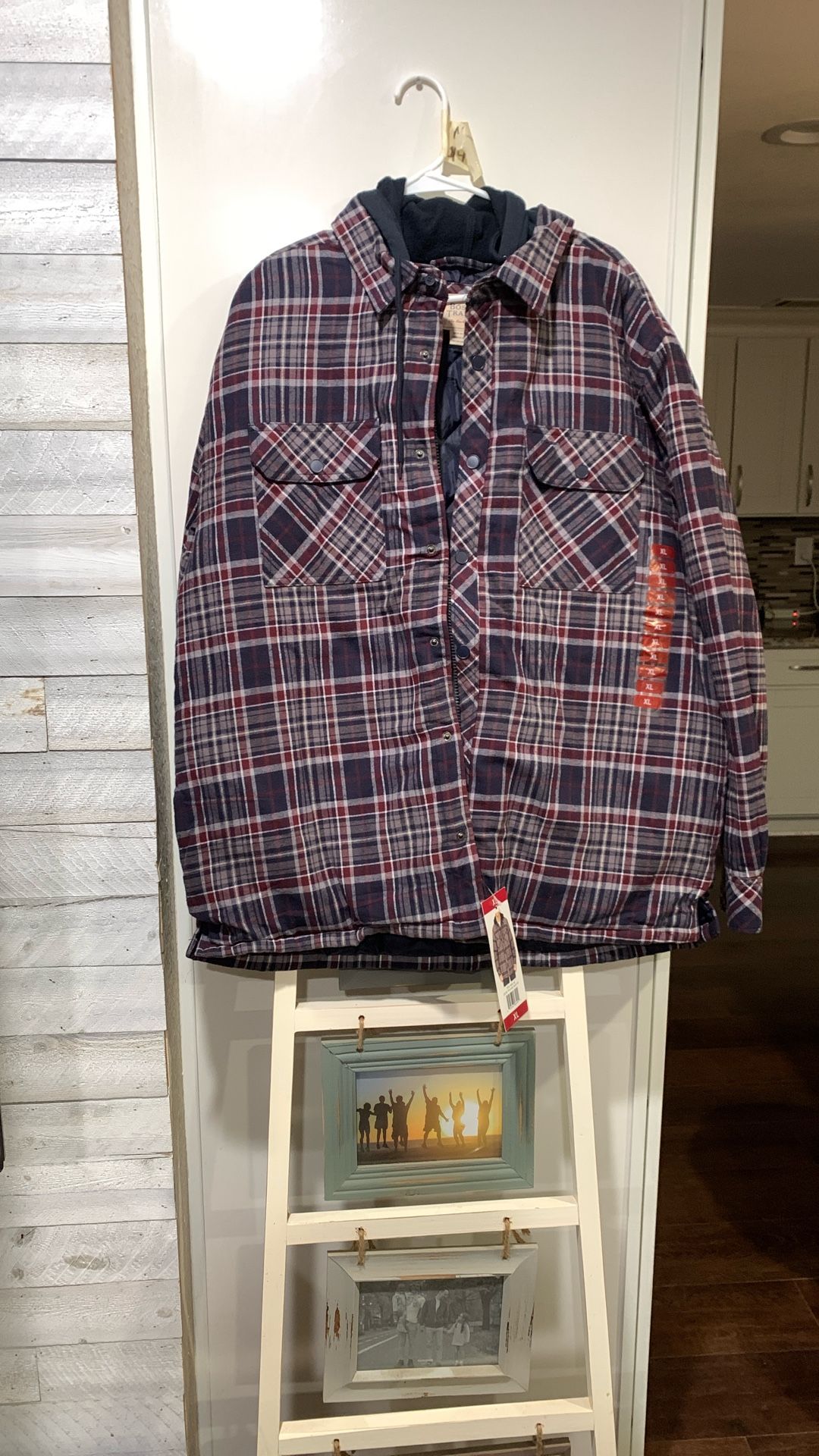 Mens Flannel Hooded Jacket 