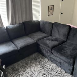 Modular Sleeper Sofa with Pull Out Bed. L Shaped Sectional Sofa