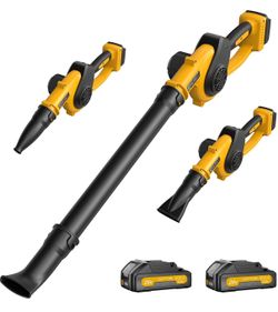 Leaf Blower Cordless with 2 Batteries and Fast Charger, 210 MPH Battery Powered Blower with 3 Nozzles, 3 Speed Modes, Lightweight & Small Electric Lea
