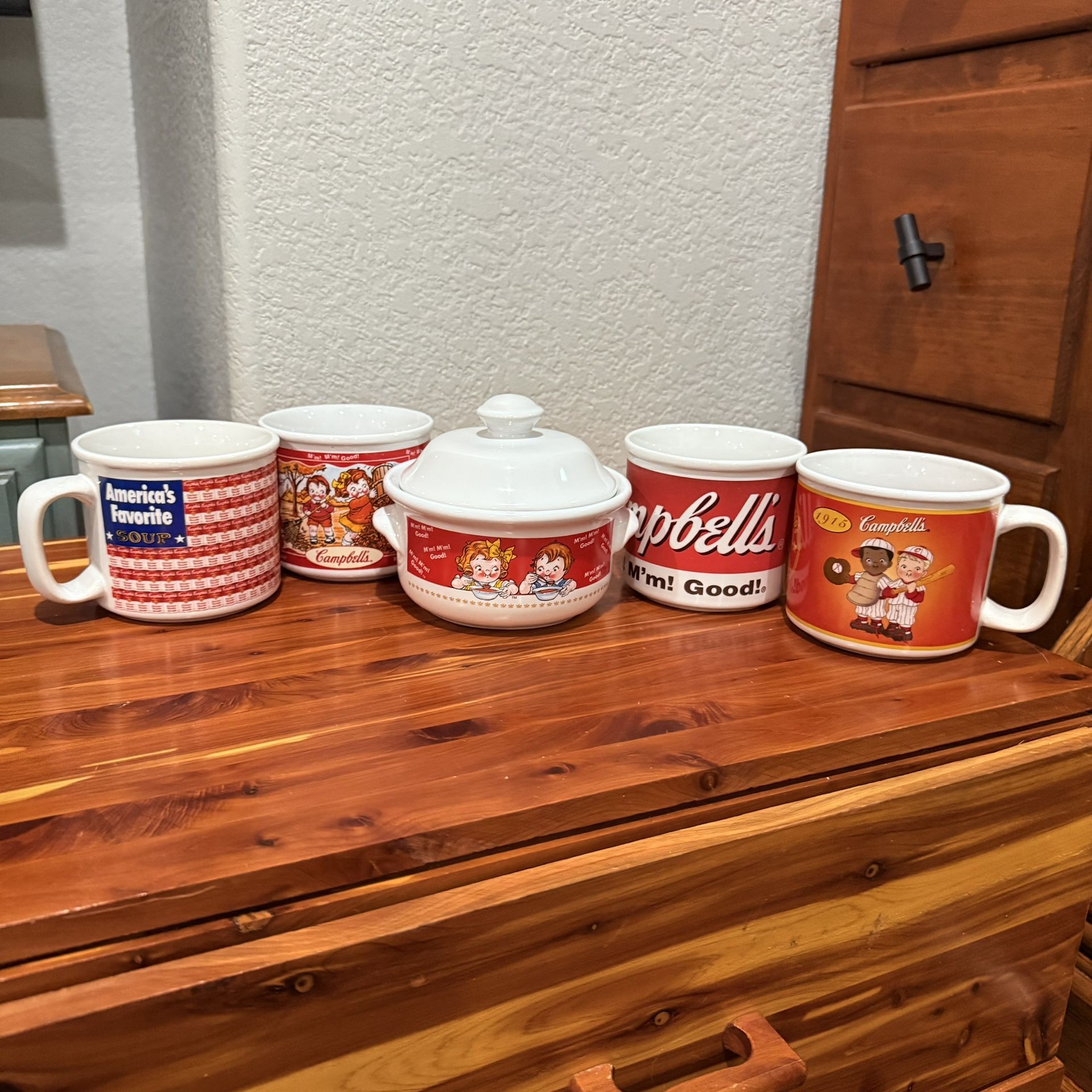 Campbell’s Soup Mug & Lidded Bowl Bundle • 5 Pc Set