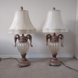 Vintage 32 I Tein Brown And White Lamps