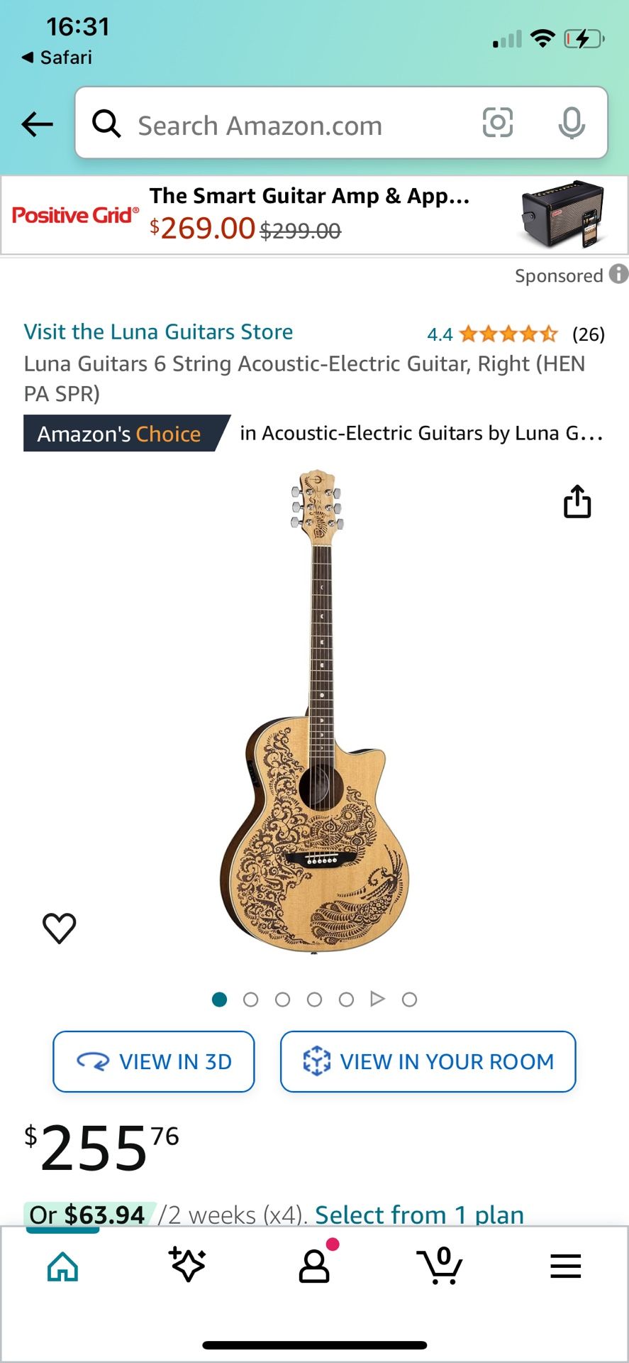 Luna Guitars 6 String Acoustic-Electric Guitar