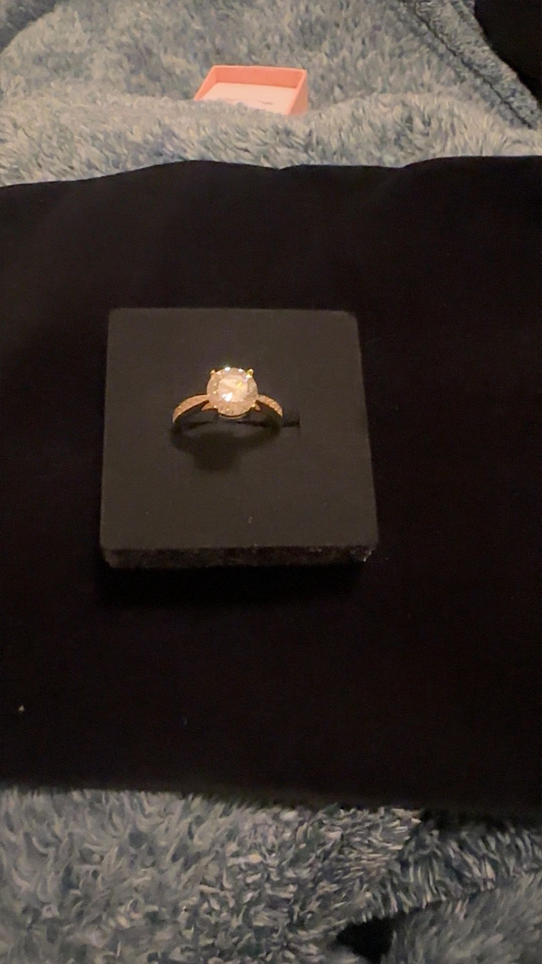 Size 5 Elegant Gold over 925 Sterling Silver Ring with 2ct Moissanite