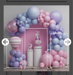 3 Set of Wedding Metal Backdrop Stand (6.88 ft,6.23 ft,5.25 ft), Rectangular Balloon Frame, 3pcs Wedding Backdrop Stand, Wedding Square Balloon Arch F