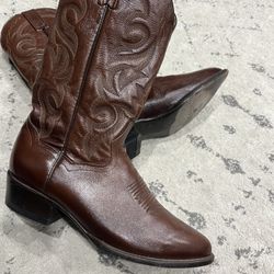 Leather Cowboy Boots Size 10 D