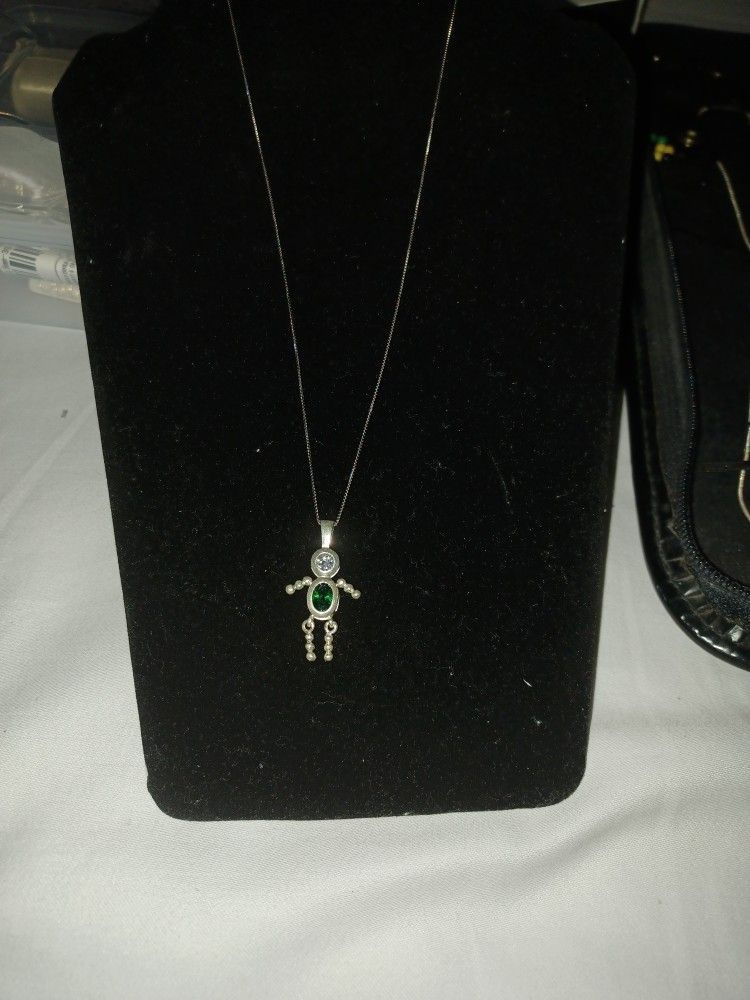 925 Sterling Silver Birthstone Necklace Boy May