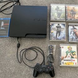 PS3 Slim with Controller, 8 Games & Headset