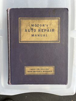 Motor’s Auto Repair Manual 1952 First Printing