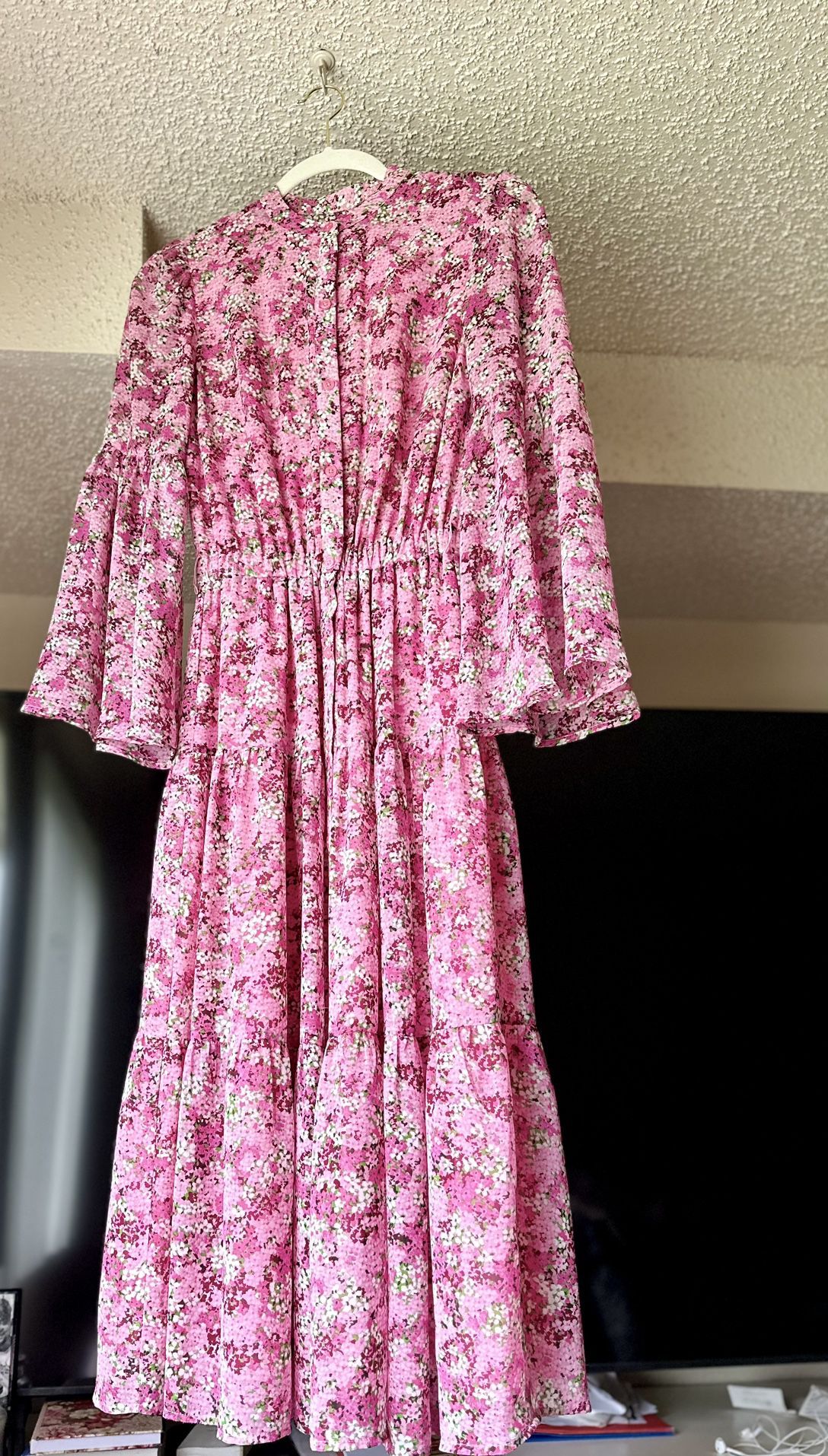Dress Michael Kors Floral MIDI Dress-Pink-NWT-Summer.