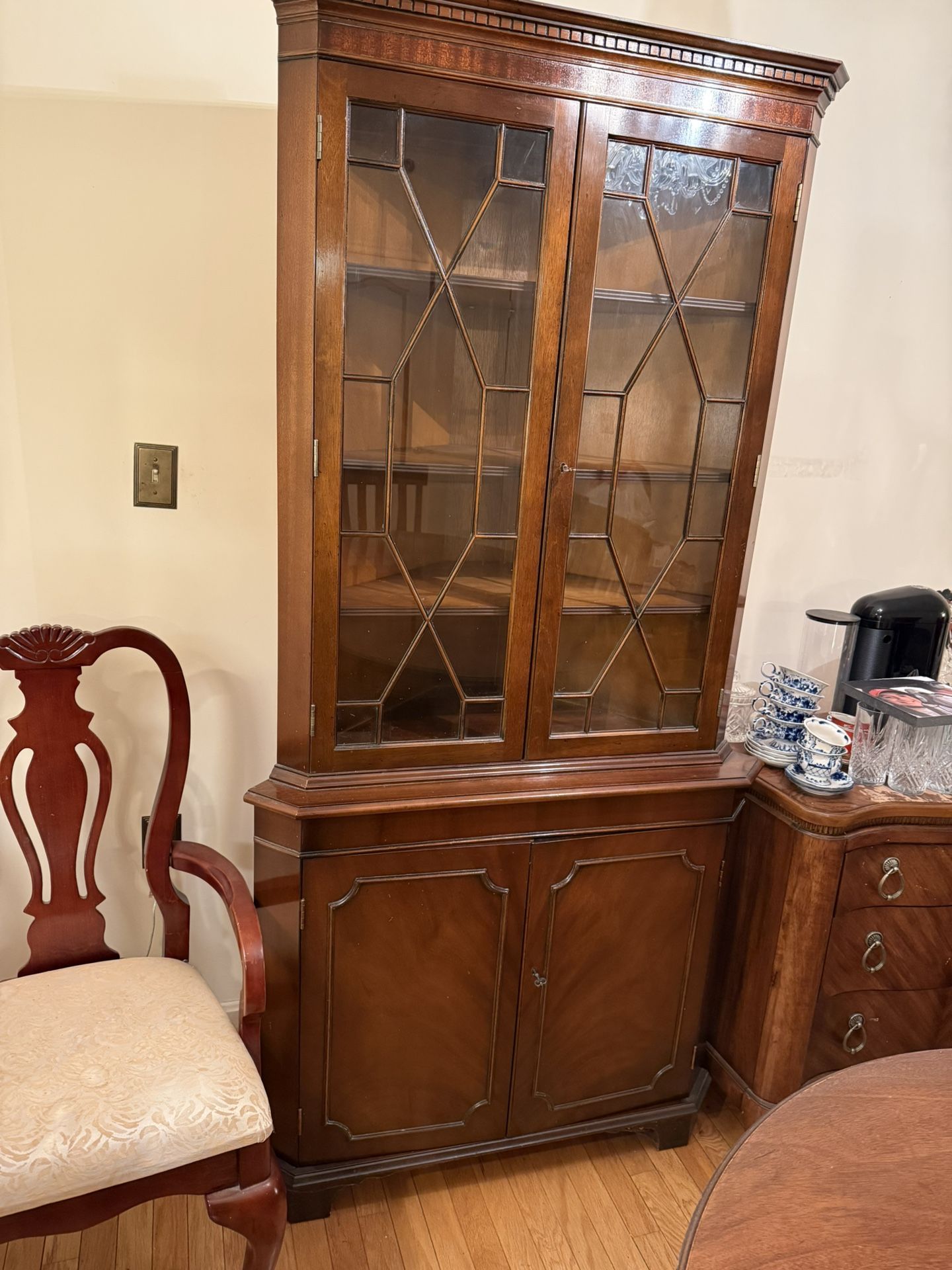 Vintage Mahogany Corner Cabinet